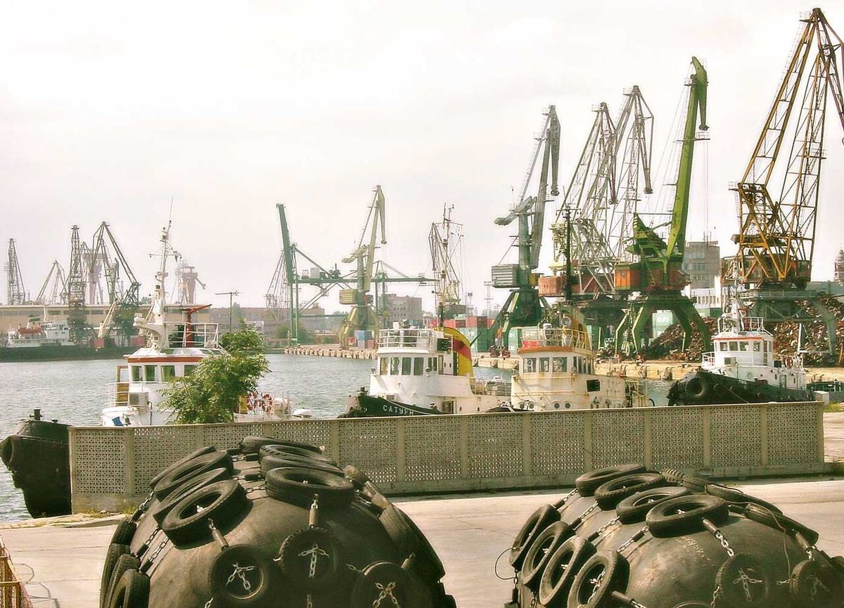 The Port of Varna East, the main Bulgarian Black Sea cargo port and the typical sea-freight destination for UK-to-Bulgaria container shipments